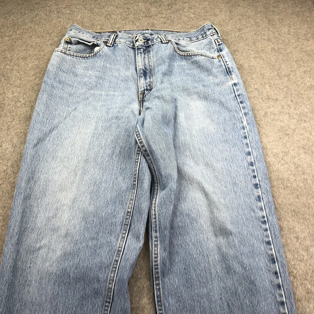 Levis 560 Jeans Mens 33x32 Blue Light Wash Relaxed Straight Denim Distressed
